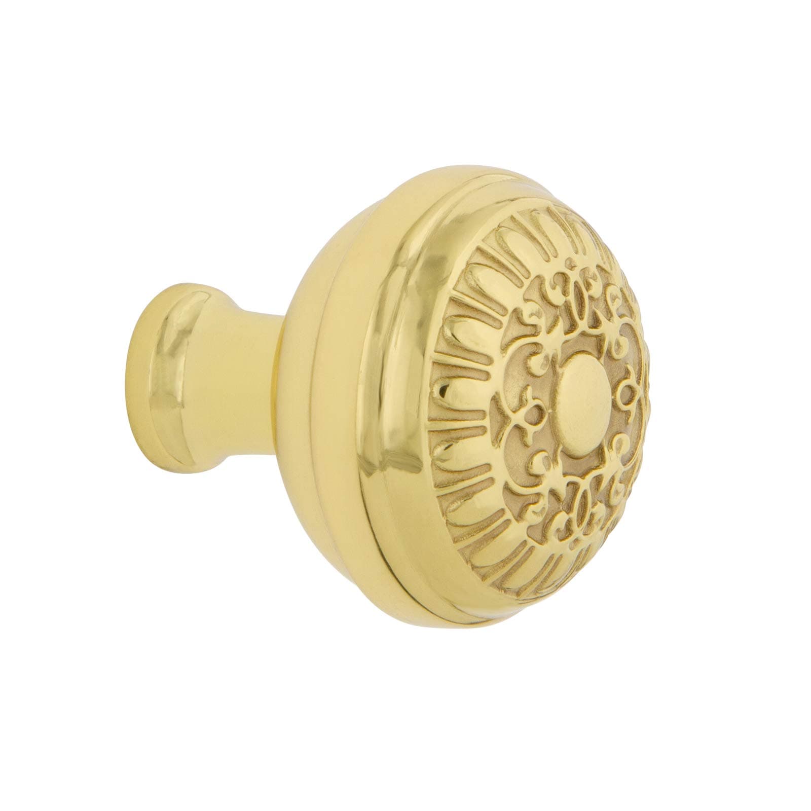 Nostalgic Warehouse 756103 Egg And Dart 1 3/8" Knob in Unlacquered Brass Cabinet Hardware