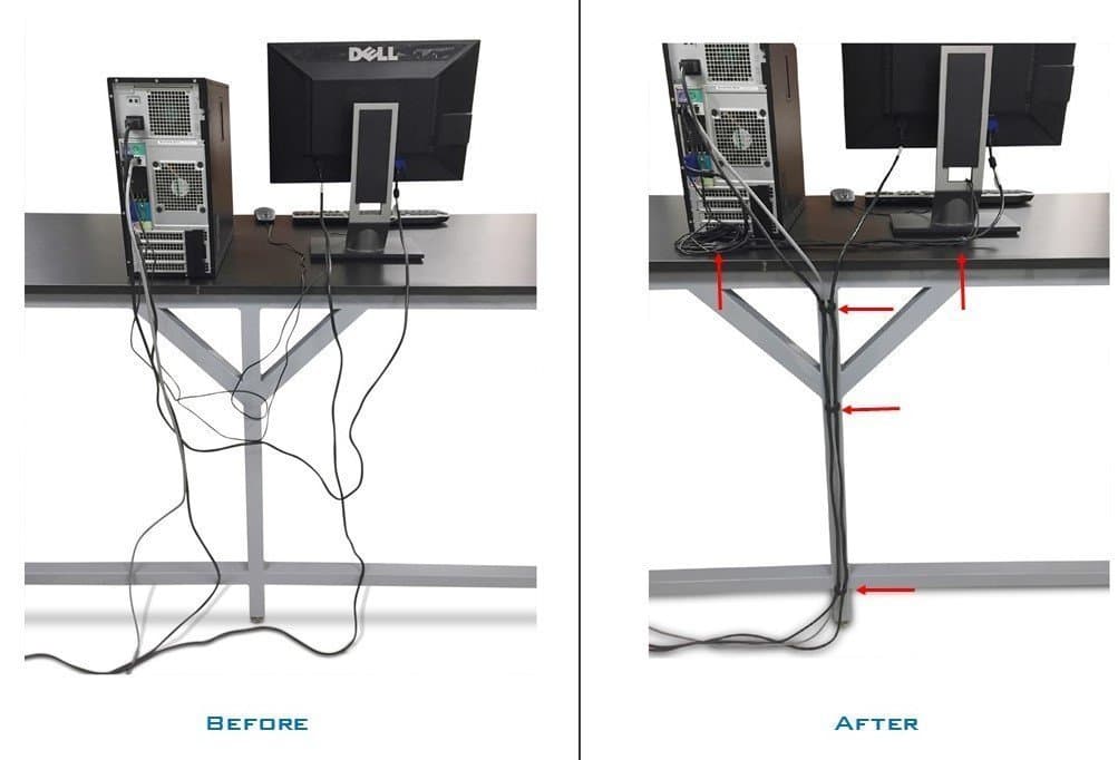 3-Channel Cable Management Clips (Set of 12, White) | Desktop Cord Holder, Cable Organizer | Squircle Design | Gadgetmine