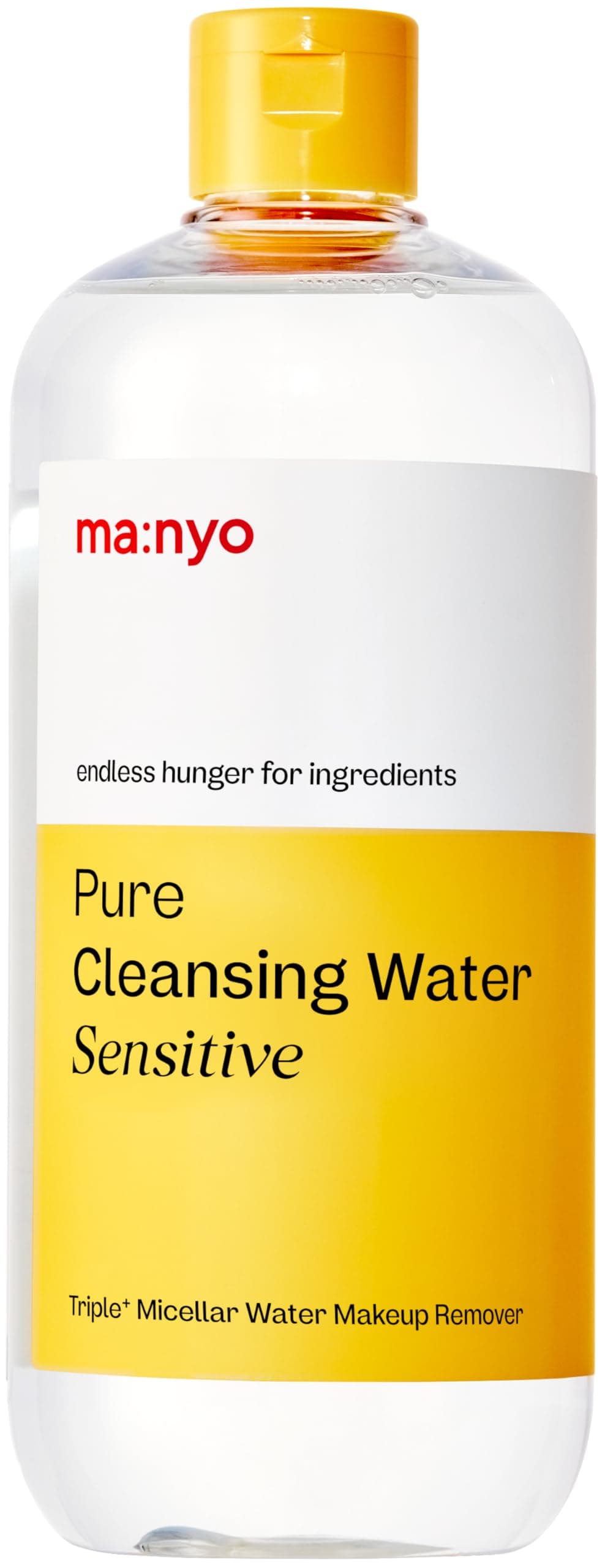 ma:nyo Pure Cleansing Water Sensitive (16.9 fl oz/500 ml) - Triple+ Micellar Technology, Makeup Removal Cleanser, Gentle Face Cleanser for All Skin Types, Cleanses and Hydrates Skin