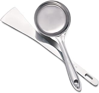 Stainless Steel Dosa Spatula And Dosa Ladle With Flat Base | Dosa Making Spoon And Dosa Turner | Dosa Maker Tool - Set Of 2 (Size Small) - 28 Cm