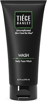 Tiege HanleyDaily Face Wash for Men (WASH) | Gently Removes Dirt, Grime & Excess Oil | Feel Cleansed & Refreshed | Fragrance Free | Dry or Sensitive Skin | 6.5 Ounces