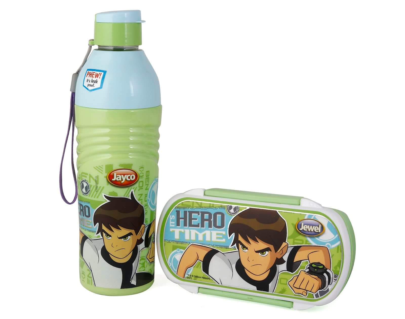 Jewel Original Licensed Crispy wavee Lunch Box and Water Bottle Set for Kids | Cartoon Lunch Box and Water Bottle Set | Food Grade Plastic| Ben 10