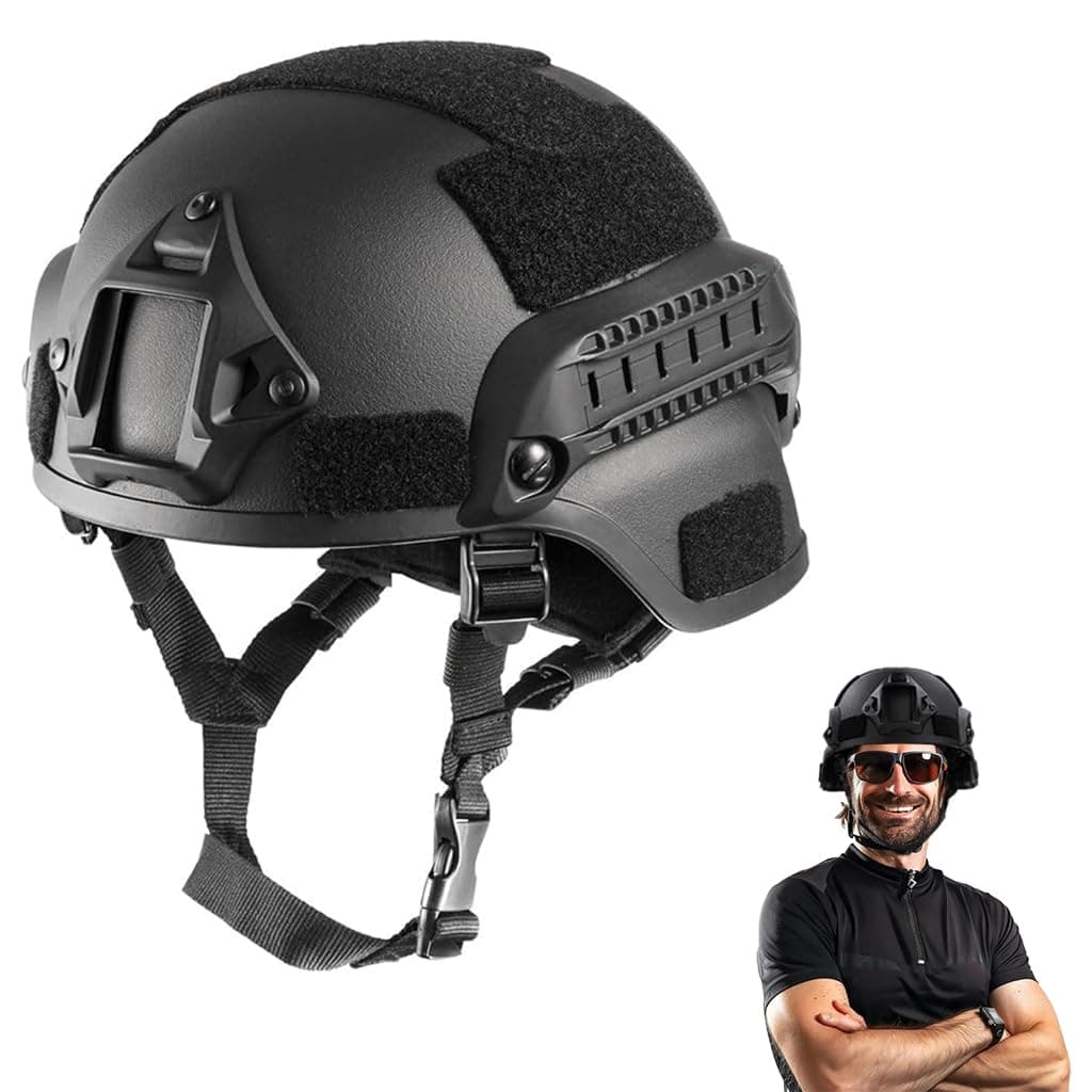 Proberos® Tactical Helmet Strap Anti-Impact High Strength ABS Tactical Helmet Military Tactical Helmet Modularity Helmet with Adjustable Chin Mount for Multicam Military Sports CS Game