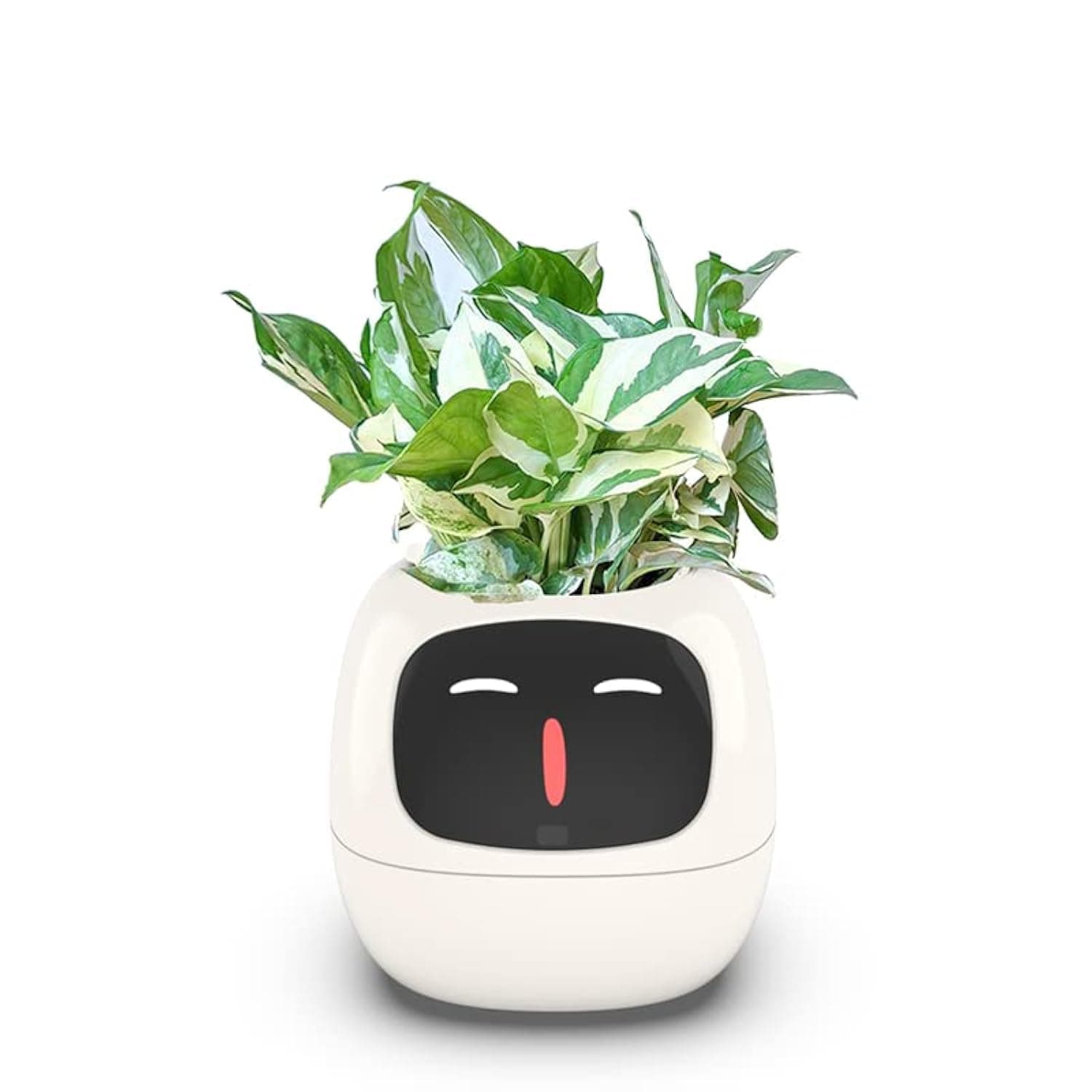 Smart Flower Pots, AI Planter, Multiple Expressions, 7 Smart Sensors and Ai Chips Make it Easy to Grow Plants, Fun for Living Room, Bedside Table, Desk, No Plant, White