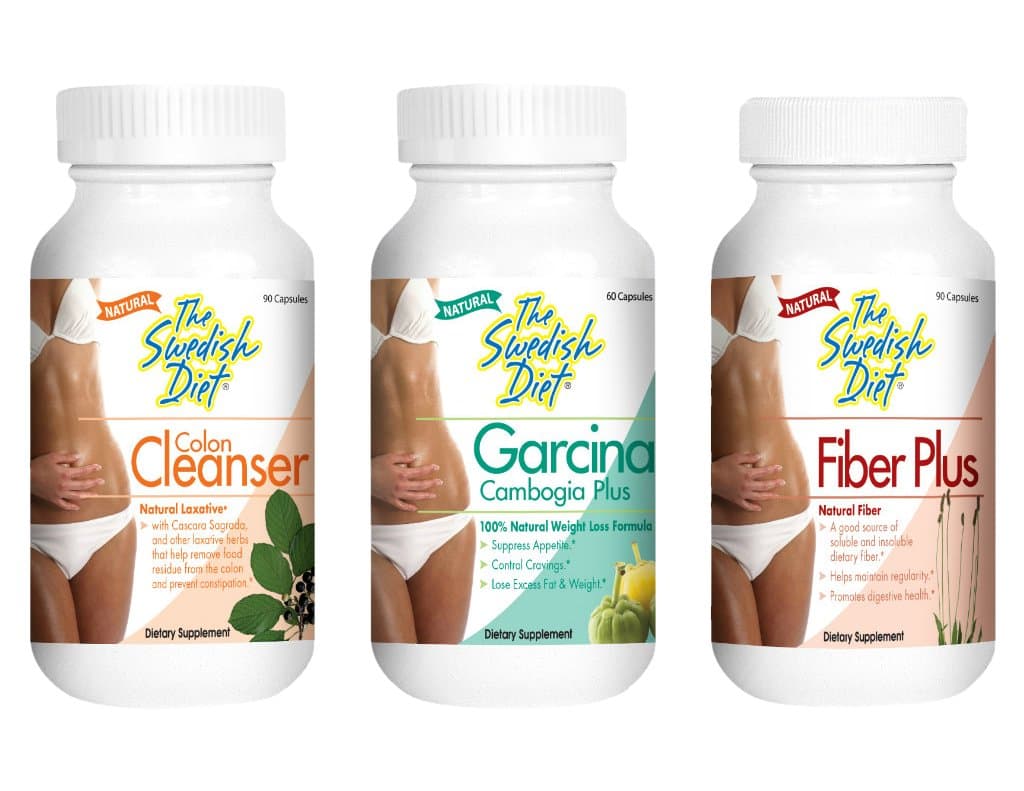 The Swedish Diet 30 Day Quick Fix Weight Loss Kit with Colon Cleanser, Fiber & Garcinia for Optimum Results, 10.0 Ounce