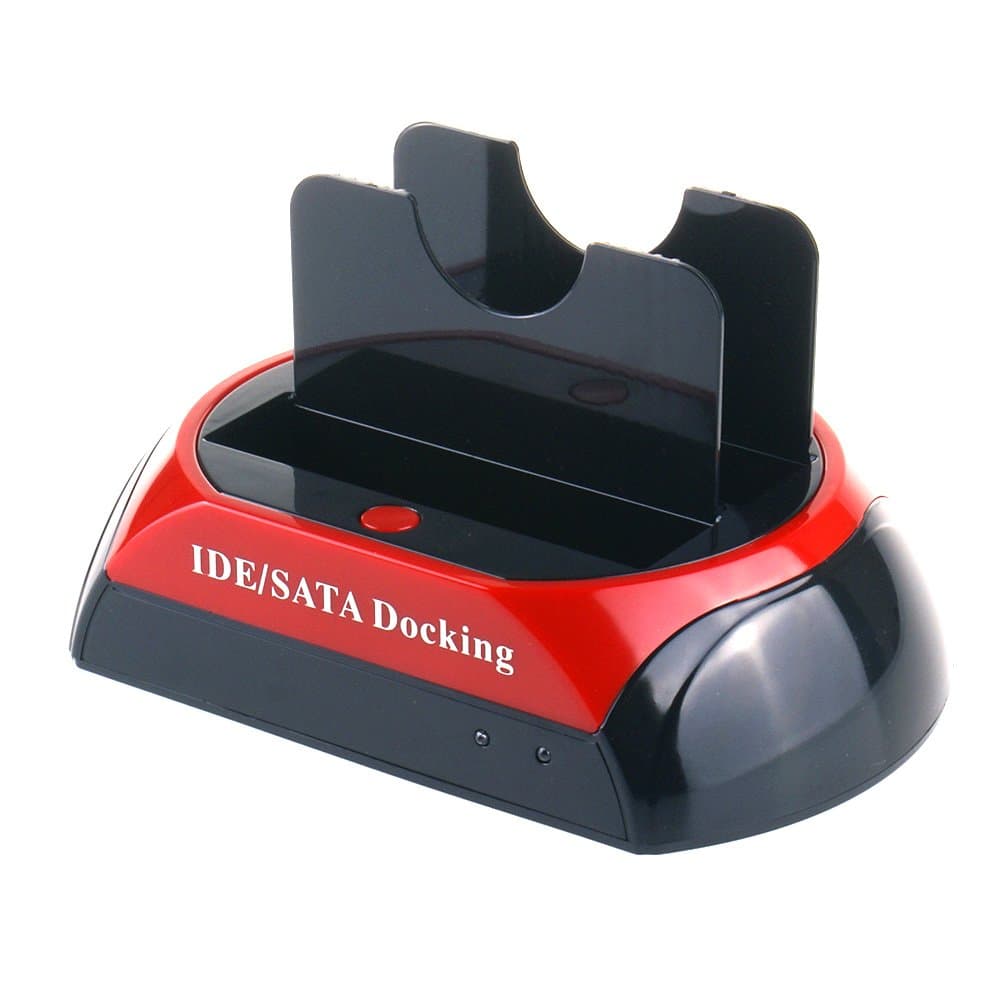 WANLONGXIN Hard Drive Docking Station, WLX-875D-US USB 2.0 to SATA IDE Dual Slots HDD Reader for 2.5 3.5 Inch IDE SATA I/II/III HDD SSD