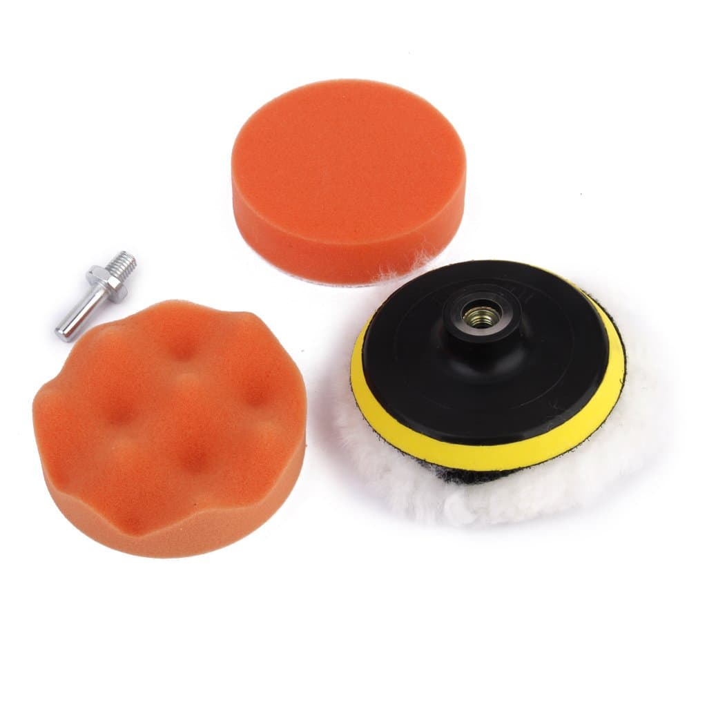 Krost DIY Crafts 4-inch Drill Thread Sucker Car Accessories Wool Cleaning Polishing Sponge Buffin (Orange