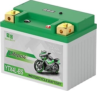 YTX4L-BS Lithium Motorcycle Battery LiFePO4 12V 2.5Ah 200-250CCA High Performance Power Sports, Compatible ATV, UTV, PWC, Seadoo, Polaris and Generator Battery