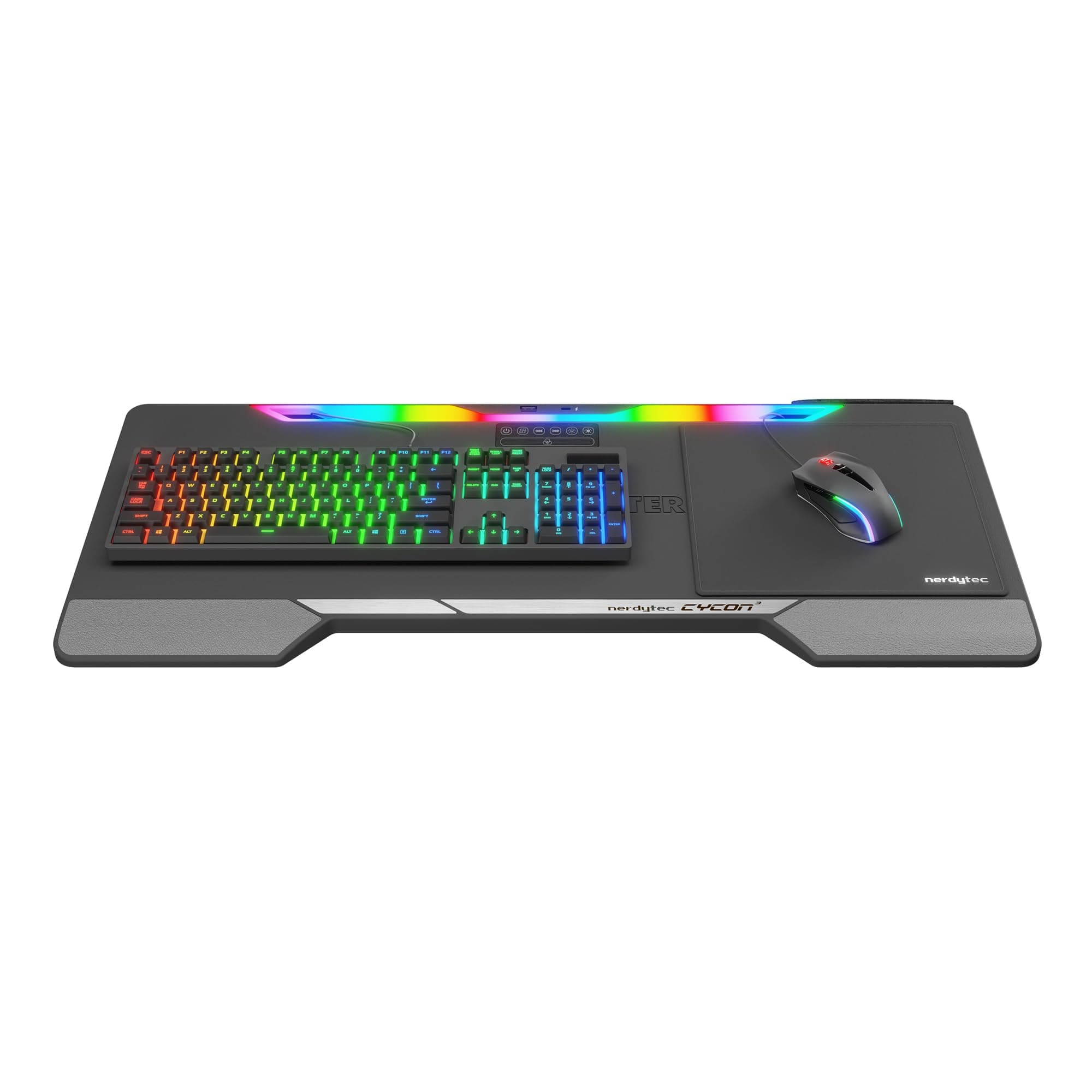 Couchmaster Lapboard³ with HORIZONLIGHT RGB Bar, Ultimate Ergonomic USB-Hub Gaming Lap Board for Couch and Bed, Large, Stable and Compatible with All Keyboards and Mice, Laptops, PCs, PS4/5, Xbox