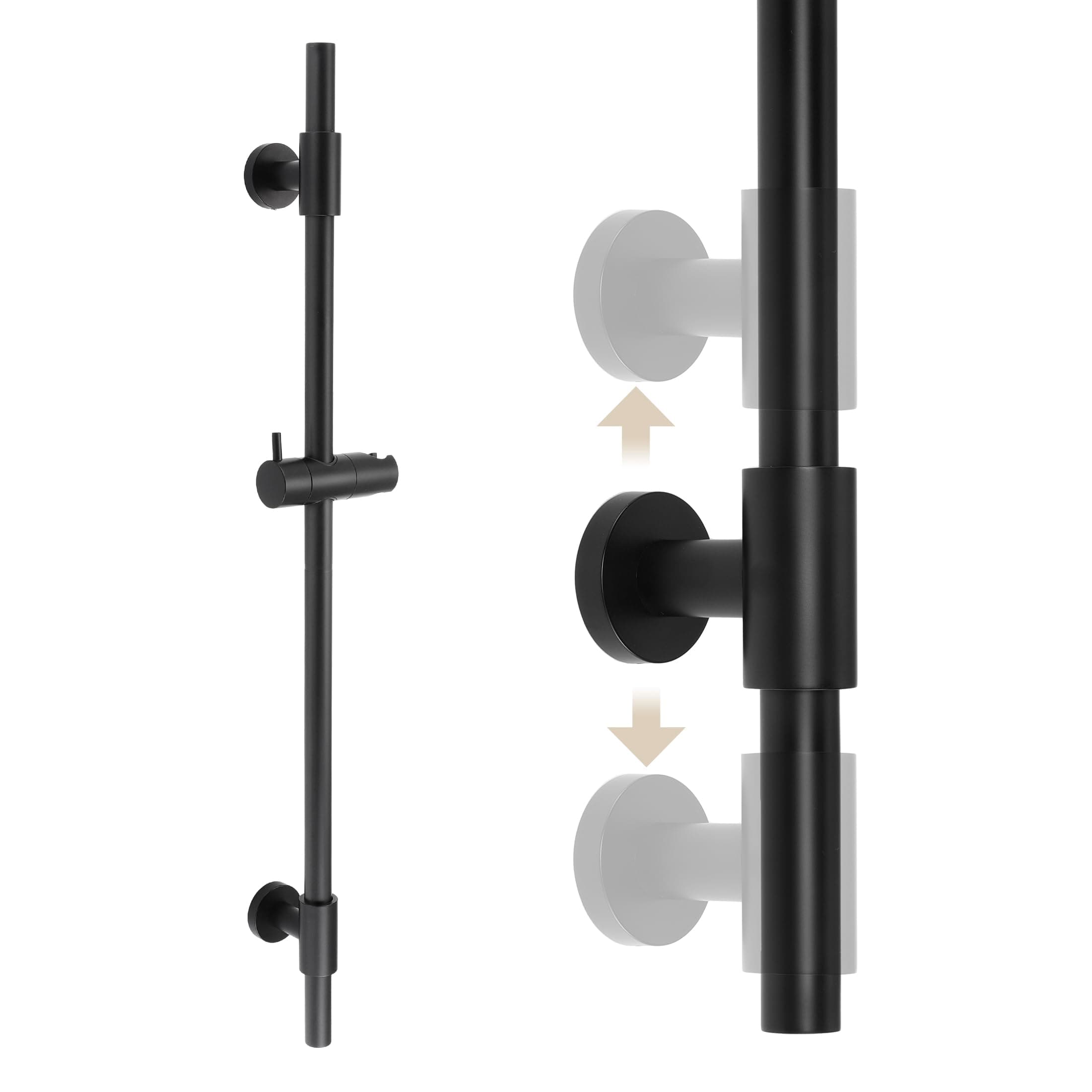 KES 30-Inch Matte Black Shower Slide Bar with Adjustable Handheld Shower Head Holder for Bathroom Wall Mount 18/8 Stainless Steel, F209S78-BK
