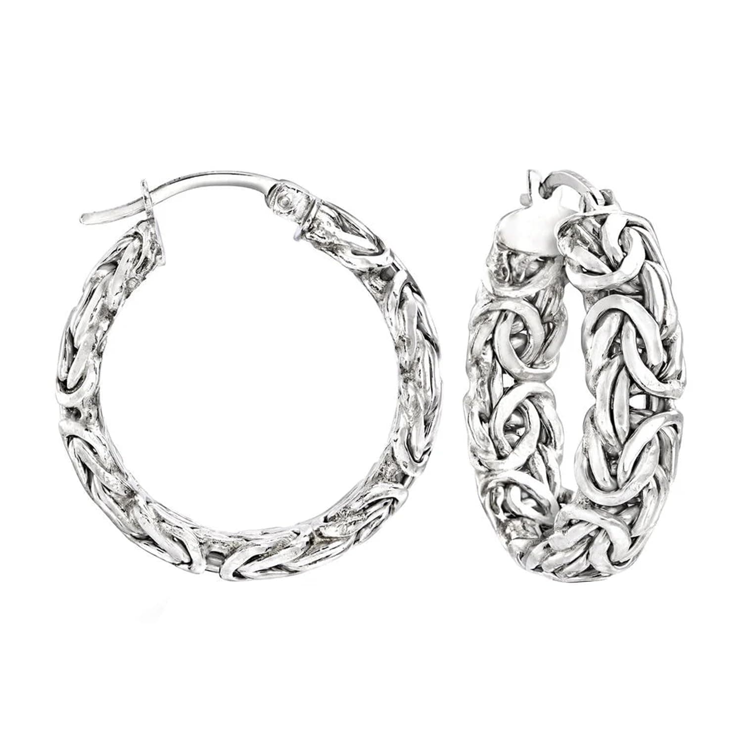 Ross-Simons Sterling Silver Byzantine Hoop Earrings