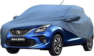 Allextreme BN7006 Car Body Cover Compatible with Maruti Suzuki Baleno Custom Fit Dustproof UV Heat Resistant Indoor Outdoor Body Protection (Blue with Mirror)