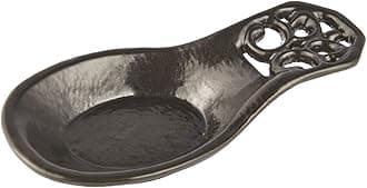 JOGREFUL Spoon Rest, Cast Iron Spoon Holder for Cooking/Stove Top/Kitchen Counter, Heat-Resistant Utensil Rest for Spoons/Ladles/Tongs, Housewarming Vintage Decor, Classic Style, Coffee Gold