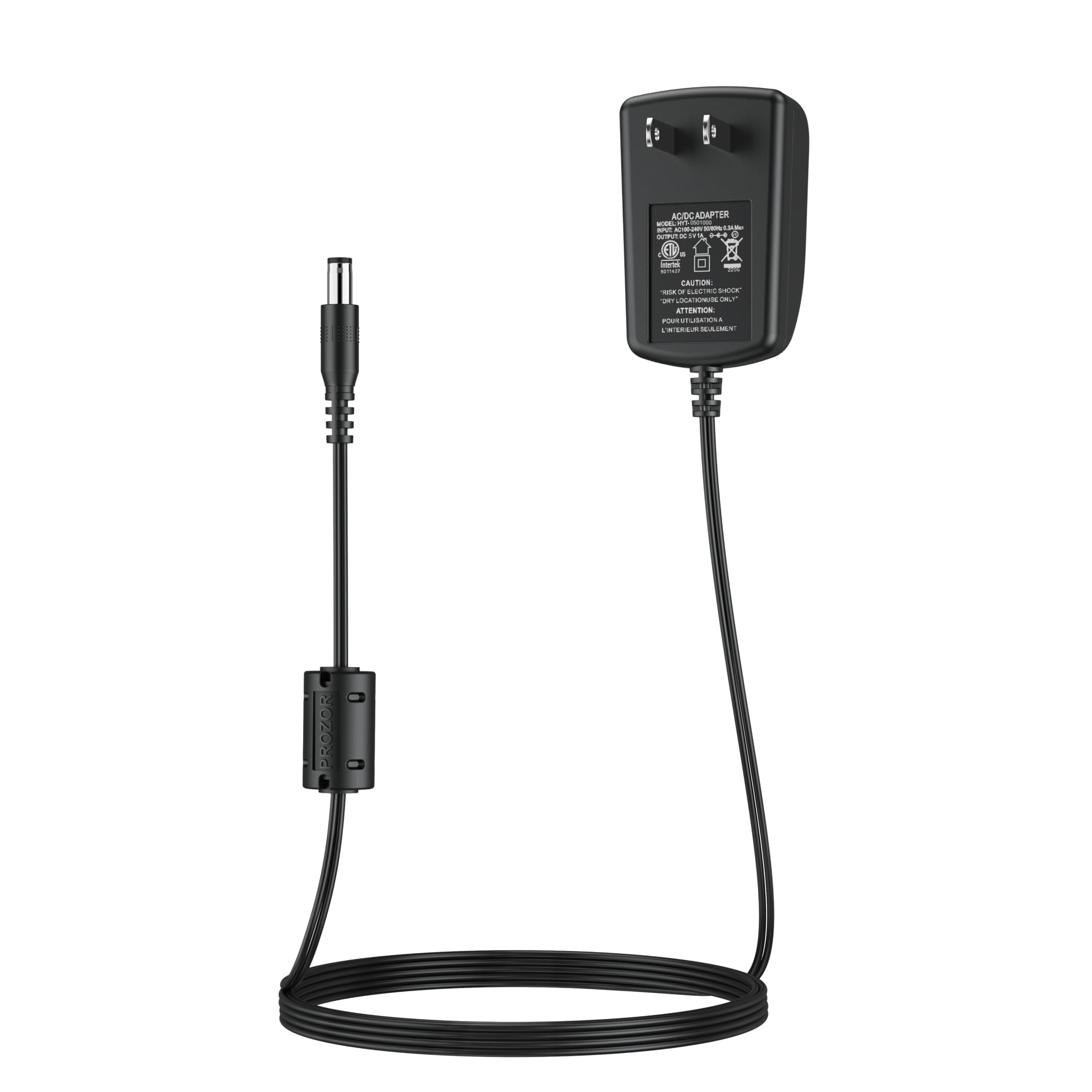 Power Supply Adapter, AC Power Adapter 5V 1A Transformers Wall Charger DC Cable Length 153cm with 5.5mm Plug for HDMI Switch Splitter, DAC, CCTV, IP Camera, USB HUB etc