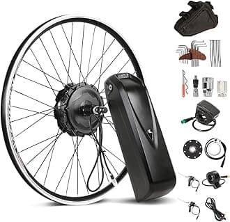 YS YOSE POWER 26 inch Ebike Conversion kit 48V500W Rear Front Motor Wheel with 48V13Ah Battery Fit for 6S 7S 8S 9S 10S Cassette Screwed Brushless Motor Kit