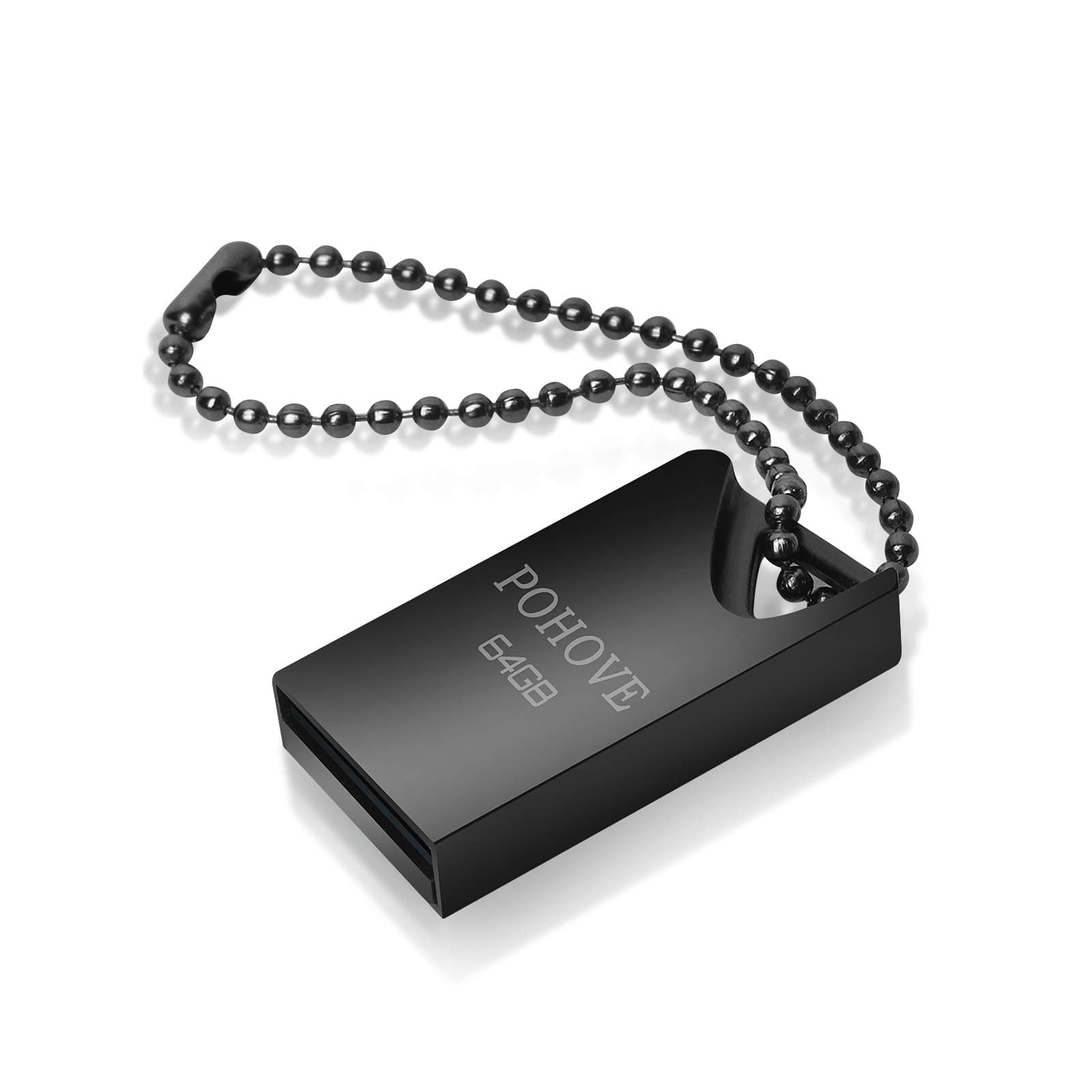USB Flash Drive 64GB, Mini Memory Stick 64 GB Portable Pen Drive 64GB Waterproof USB Stick With Key Ring for PC Laptop Computers Tablet etc -Black