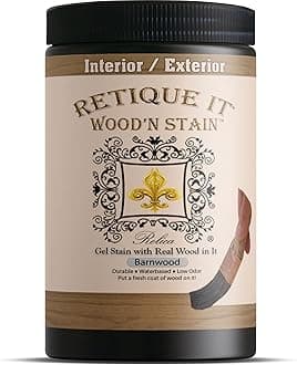 Retique It Wood'n Stain - Liquid Wood Gel Stain Interior/Exterior (32 oz (Quart), 45 Barn Wood)