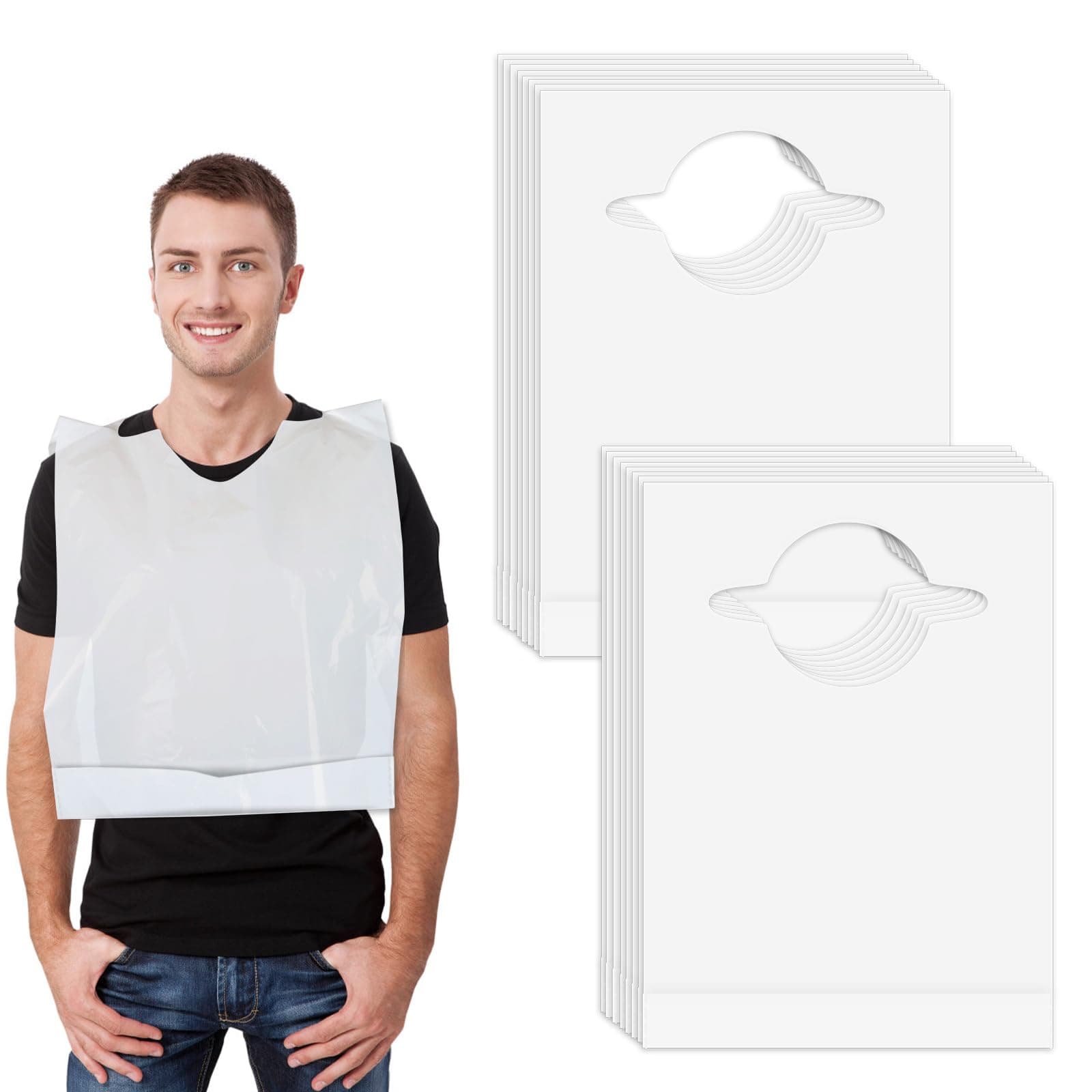 Nonley Disposable Bibs 30/50/100 Pack -Disposable Adults Bibs for Elderly Women and Senior Men Eating
