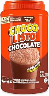 - Chocolisto Instant Chocolate Drink, Nutritious Beverage with Vitamins and Minerals, 35.2 oz, Pack of 1.