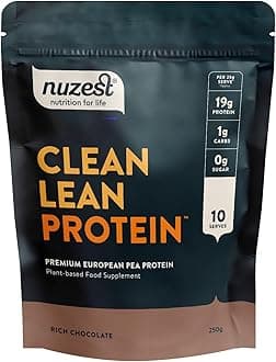 Vegan Protein Powders by Nuzest - Clean Lean Protein - Rich Chocolate - Plant Based Pea Protein Shake - Low Calorie & Low Carb - Gluten Free - Dairy Free - 250g (10 Servings)