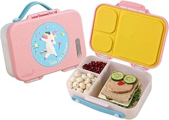 - rabitat Munchbee Bento Lunch Box | 1+1 Year Brand Warranty | Tiffin Box for School | Kanjak Gifts for Girls | BPA Free, Leakproof & Durable Bento Design | 1000ml | Sizzle