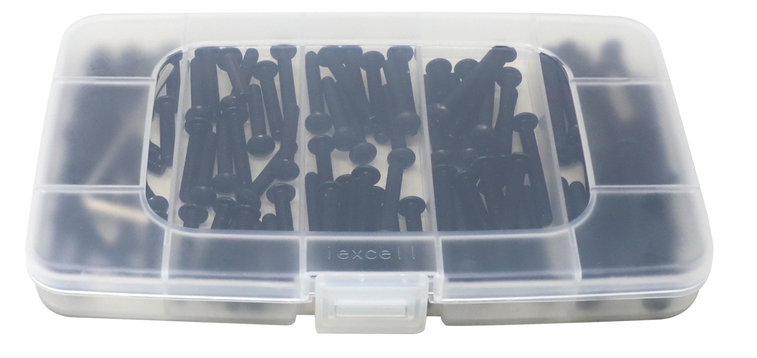 iexcell 100 Pcs M4 x 20/25/30/35/40 Alloy Steel 10.9 Grade Hex Socket Button Head Cap Screws Bolts Assortment Kit, Black Oxide Finish