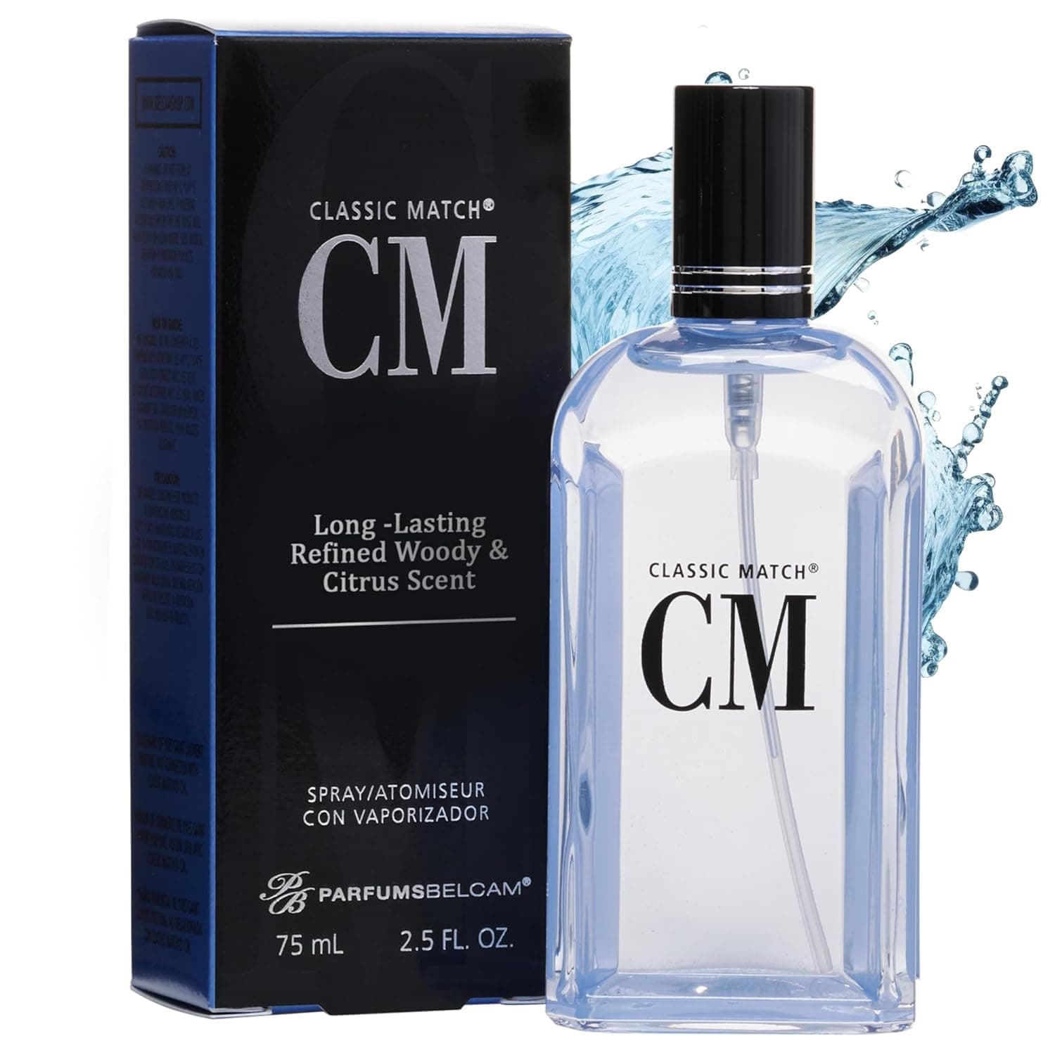 PB ParfumsBelcam Classic Match CM Eau de Toilette Spray for Men – Fresh Woody Citrus Fragrance with Bergamot, Grapefruit & Sage – Clean Modern Men’s Cologne, Everyday Signature Scent, 2.5 Fl Oz