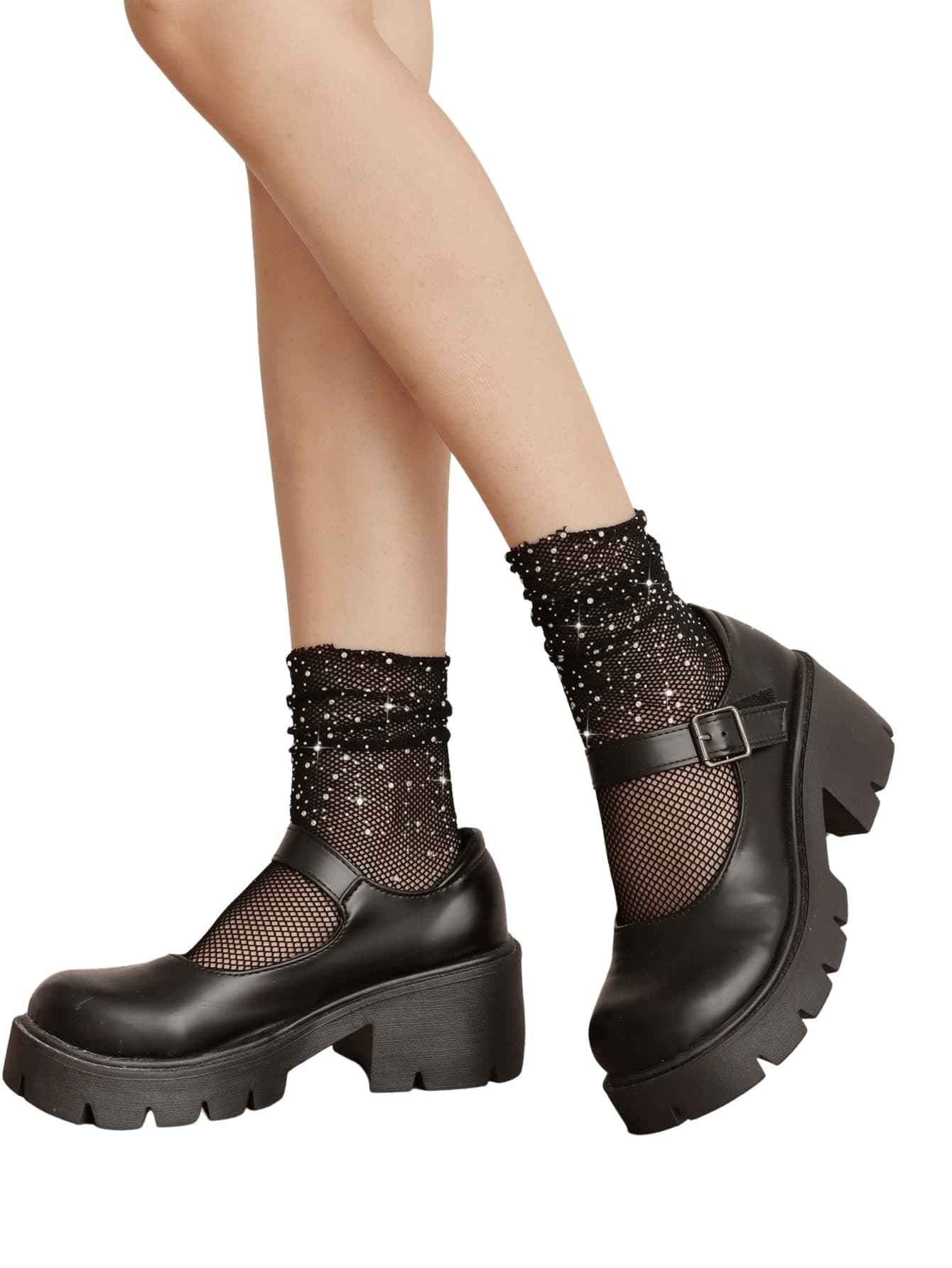 Women's Fishnet Floral Lace Transparent Socks