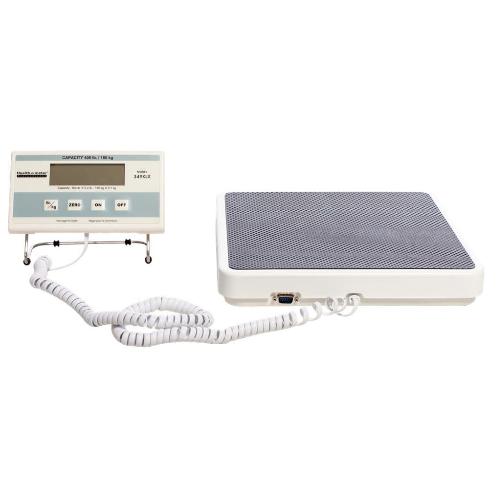 Health o meter 349KLX Digital Scale, Remote Display, Capacity 400 lb, Resolution 0.2 lb, 12-1/2" x 12" x 1-7/8" Platform