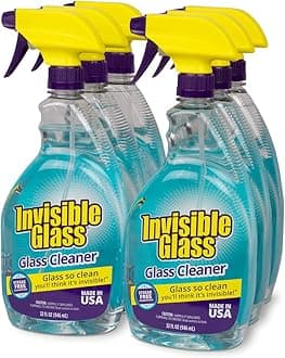 Invisible Glass 92194-6PK Premium Glass and Window Cleaner for Auto and Home Cleans Glass, Windows, Windshields, and More, Streak-Free, Ammonia-Free, Tint-Safe, 32 Fl Oz, Pack of 6