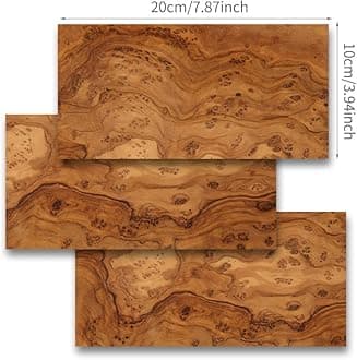 Wood Effect Wall Sticker for TV Walls/Sofa Background Bedroom Kitchen Living Room Bathroom Wall Decor,Tile Transfers Sticker for Home Decor, Peel & Stick self-Adhesive Splashback Tile Decals, 27 pcs