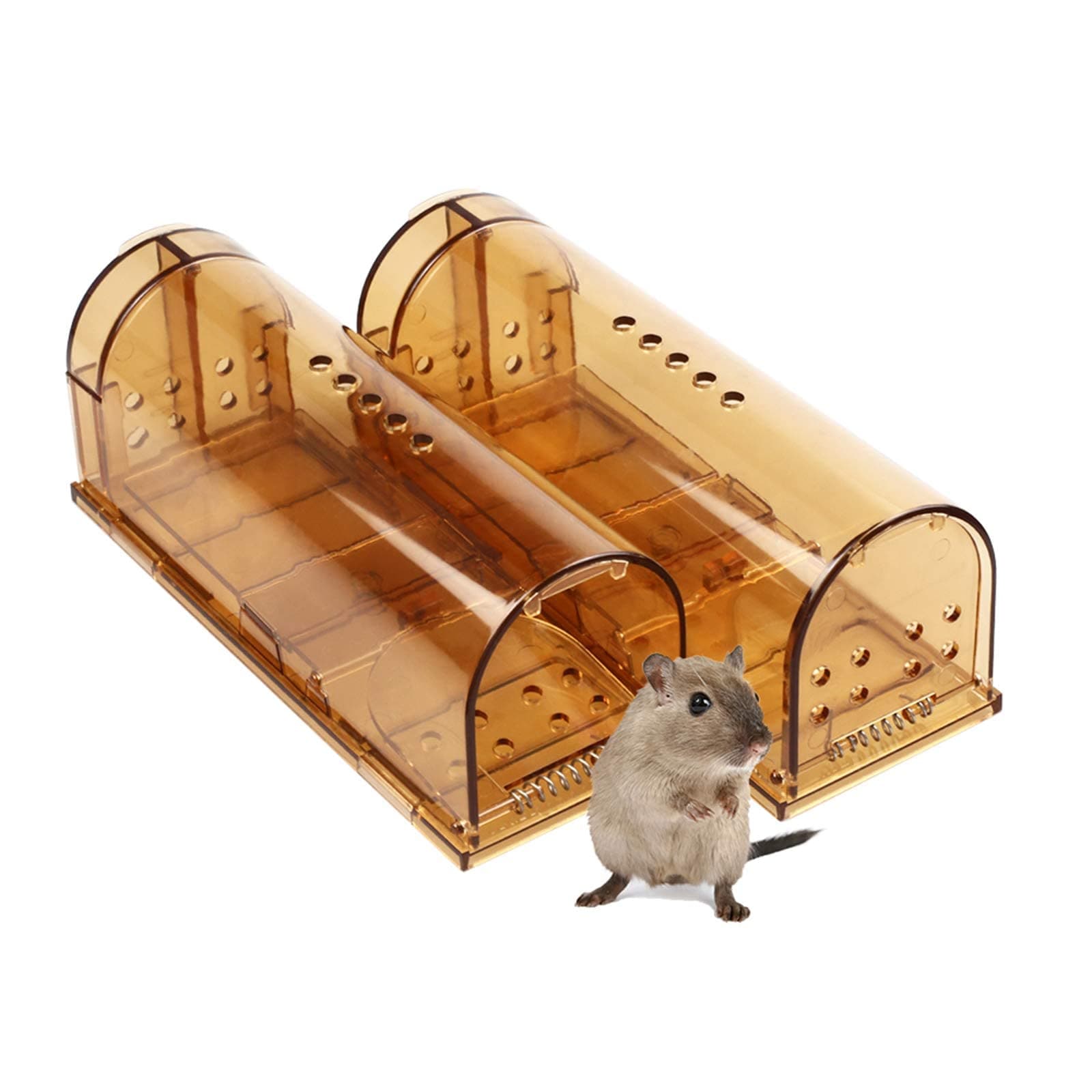 2PCS Humane Mouse Trap, CaptSure Smart Mice Catcher Reusable Rodent Traps Small Mice Capturer Harmless Mice Control Live Catch and Release, Easy to Set and Reusable, Safe for People and Pets