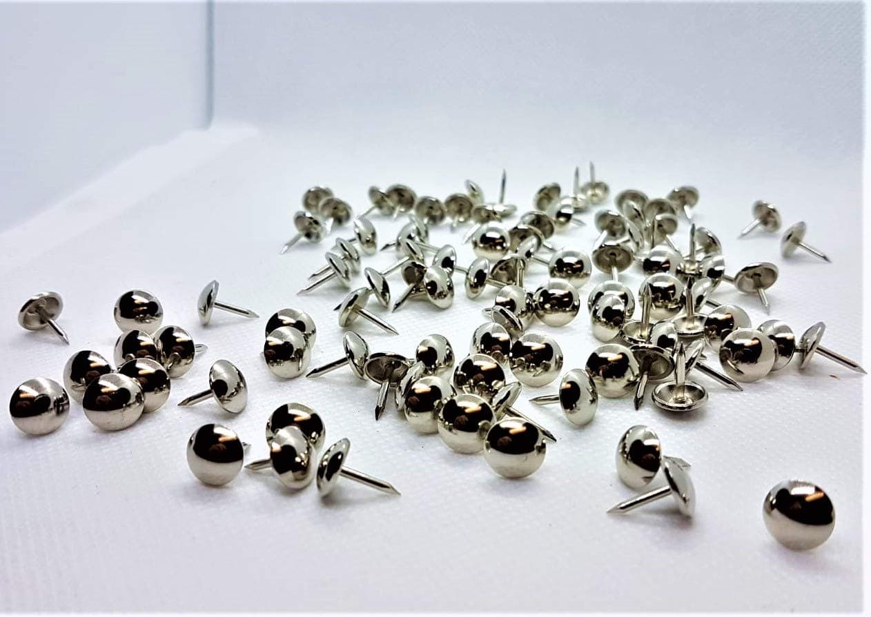 Upholstery Pins Pack Of 100 Polished Chrome Decorative Studs Tacks Nails 9mm Head And 12mm Length By REMI TOOLS LTD