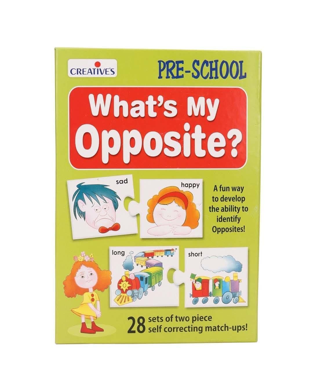 Creative’s What’s My Opposite| Fun Game to Match and Learn Opposite Words | Picture Matching Puzzles| Pre-School Learning Puzzles for Boys & Girls| Ages 4 & Up