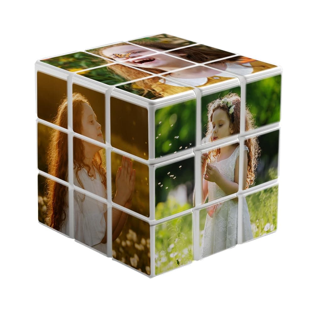 CanvasChamp Personalized Photo Puzzle for Rubik's Cube - Personalized Rotatable Puzzle Photo Cube with 6 Photos