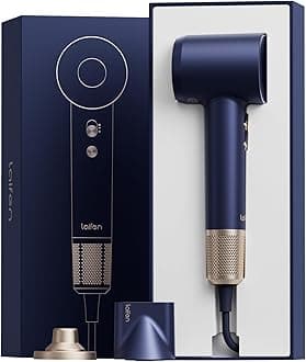 Premium High-Speed Hair Dryer Royal Blue Gift Box, Professional Ionic Portable Blow Dryer with 110,000 RPM, Lightweight, Low Noise, 360° Magnetic Styling Attachment, Wall Mount, Gift Bag