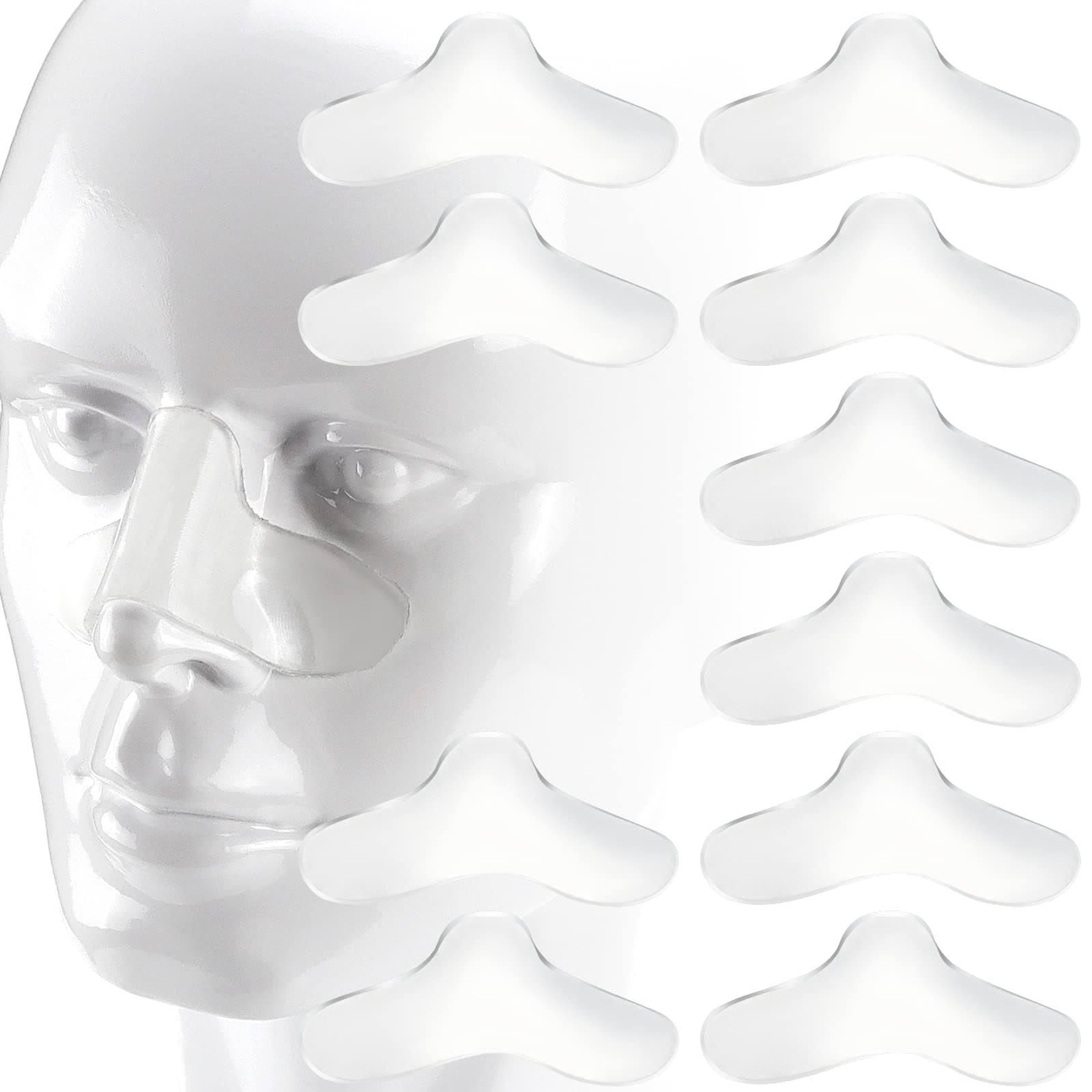 10 Pack Universal Nose Pads for CP-AP Ma-sk - Nasal Gel Pads Avoiding Air Leaks,Red Mark Irritation and Soreness,Can Be Trimmed by TOMOON