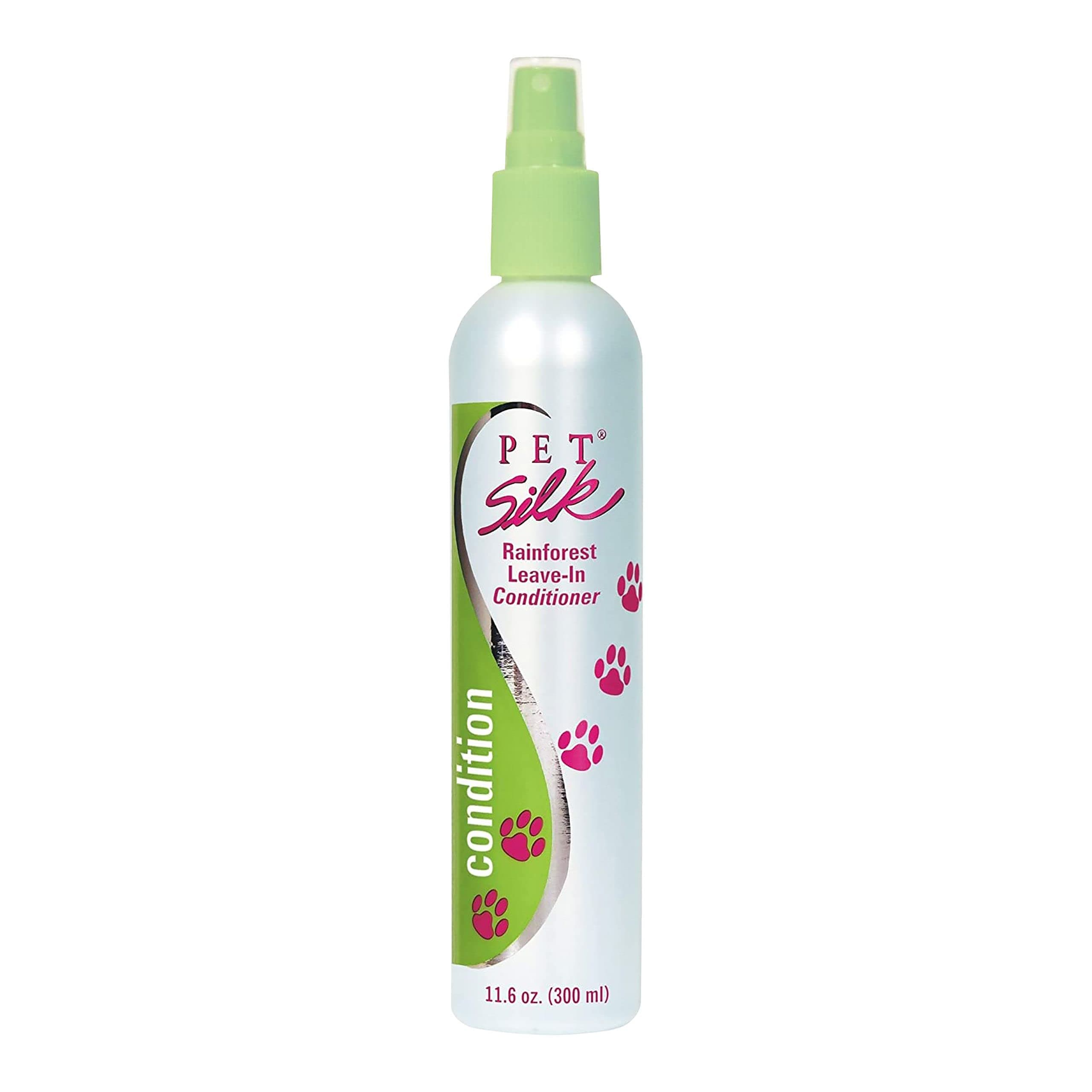 Pet Silk Rainforest Clean Scent Leave-in Conditioner 11.6oz, Long-Lasting Fragrance for Your Pet's Coat, Detangler for All Pets, Infused with Vitamin E, Gentle & Safe for Your Pet's Skin and Coat!