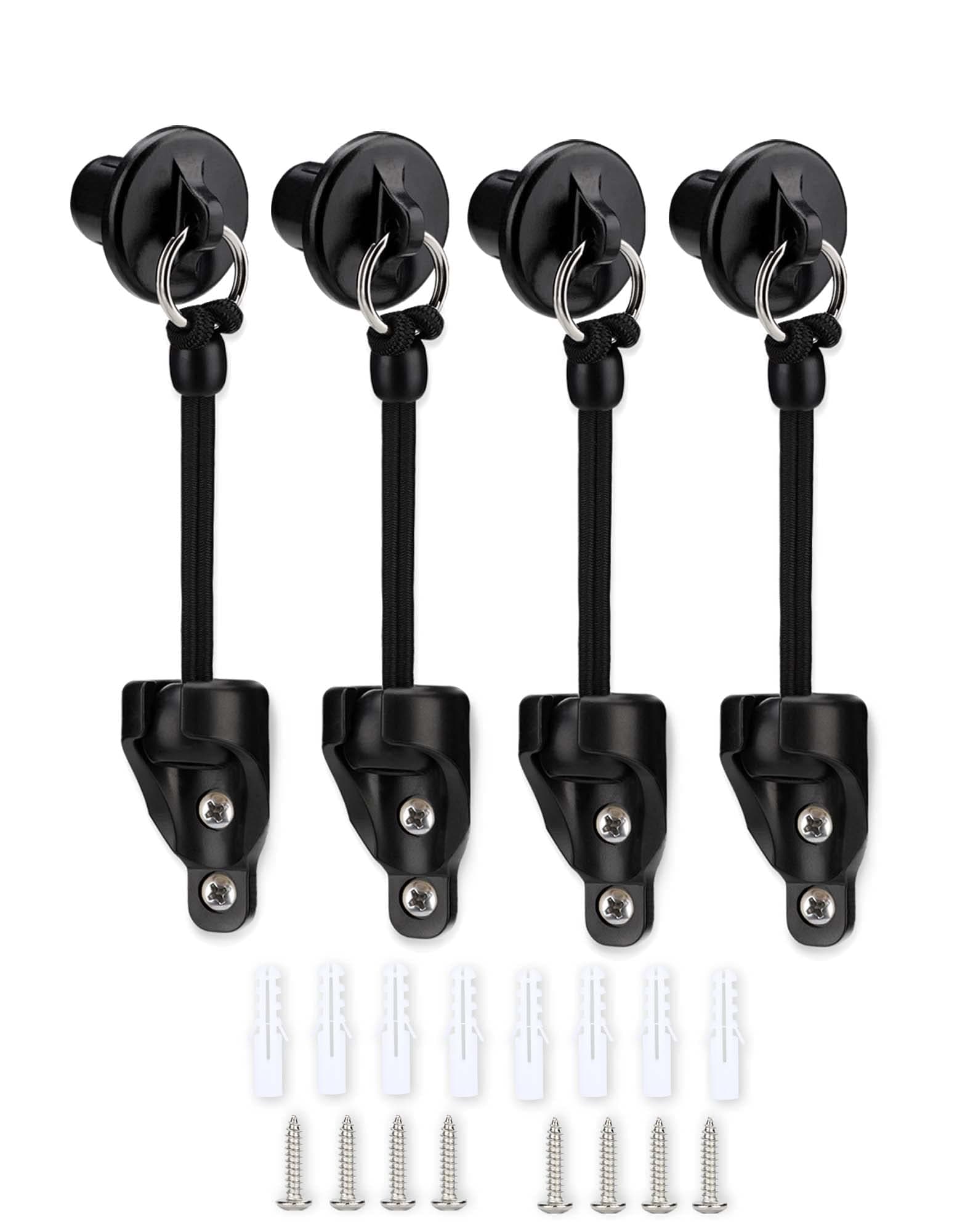 Coolaroo Replacement Parts Bungee Kit and End Cap,Compatible with Coolaroo Outdoor Roller Sun Shade Replacement Parts,Shade Tie Downs(2set,Black)