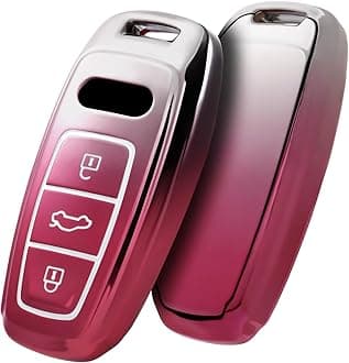 ELOHEI for Audi Key Fob Cover, Special Soft TPU Key Case Cover Protector Compatible with Audi A6L A6 A7 A8 Q7 Q8 E-Tron 2018-2022 A3 S3 S6 SQ7 RS6 S7 RS7 Smart Key(Gradient Pink)