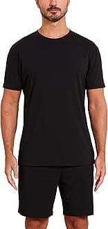 netdraw Men's Ultra Soft Bamboo Viscose Pajama Sets Lightweight Comfy Lounge Sleep Short Sleeve Pjs Sleepwear