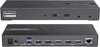 WAVLINK DisplayLink Docking Station Triple Monitor 4K@60Hz for 3 Monitors, 100W Charging for Thunderbolt 4/3, USB C M1 M2 M3 Mac/Windows/Chrome - 3 HDMI, 2 DP, 6 USB Ports, 160W Power, LAN, Audio