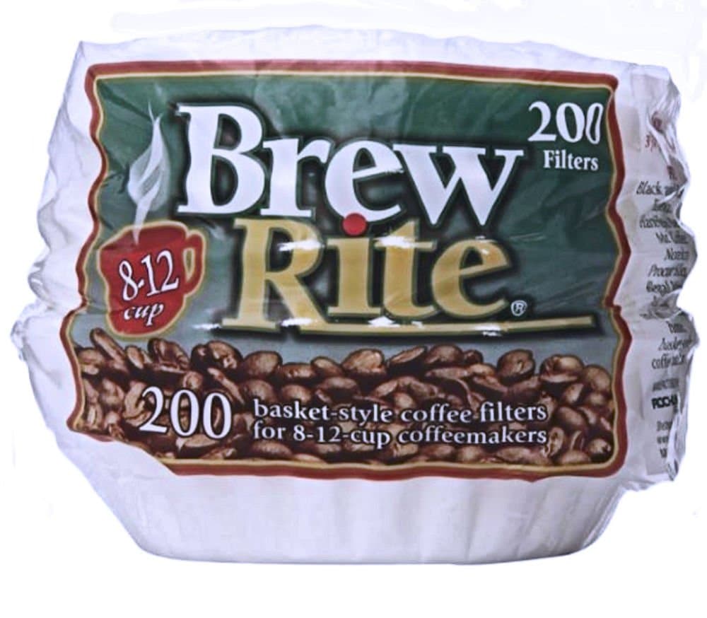 Brew Rite Basket Style Coffee Filters 8-12 Cups, 200 Ct.