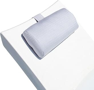 Headrest pillow for patio chaise lounge, in pool lounger on ledge with non-slip weighted tail and cellphone pocket, quick drying outdoor for all weather pool furniture and loungers (Mountain Mist)