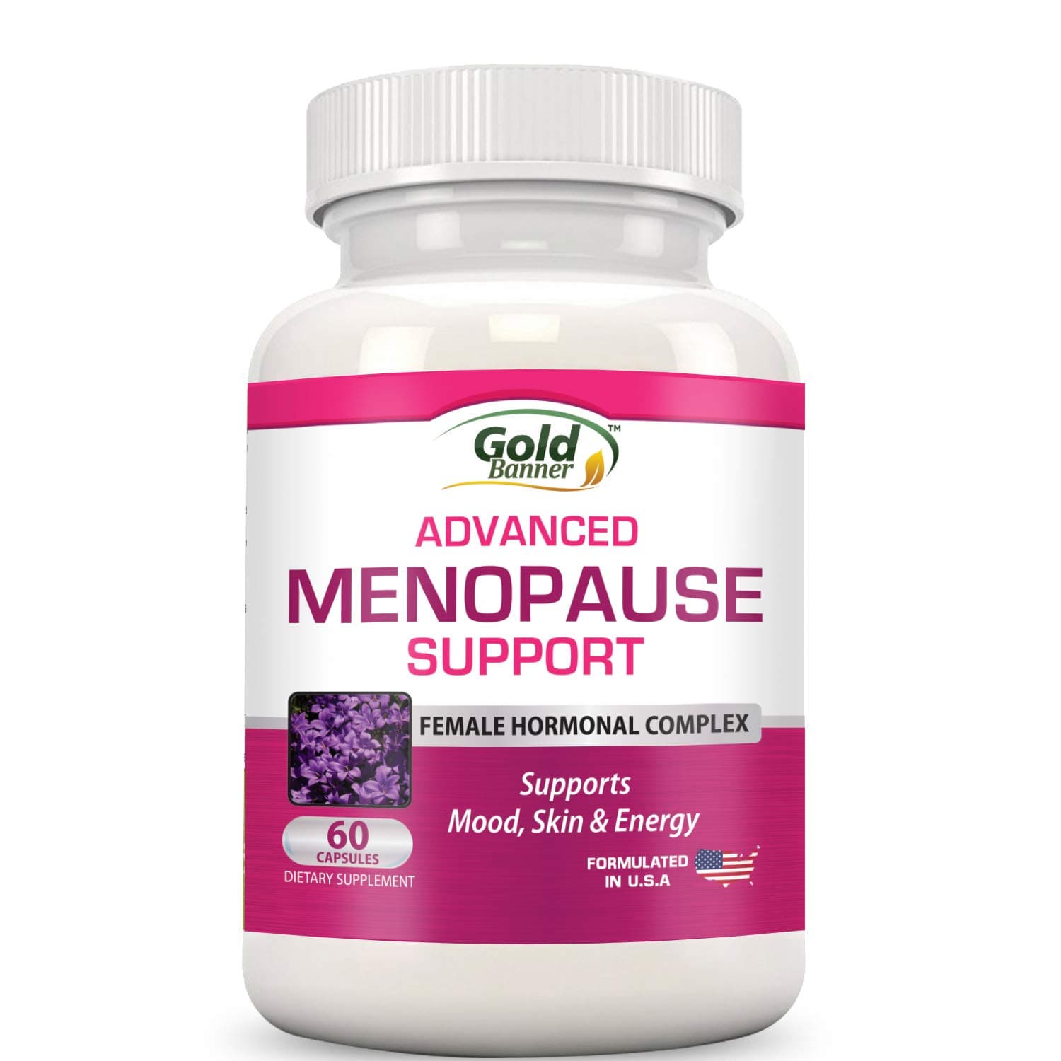 Gold Banner Advanced Menopause Support - Natural Female Hormonal Complex for Hot Flashes, Mood Swings & l Dryness - Black Cohosh, Soy Isoflavones & Herbal Extract Formula - Does Not Include Hormones
