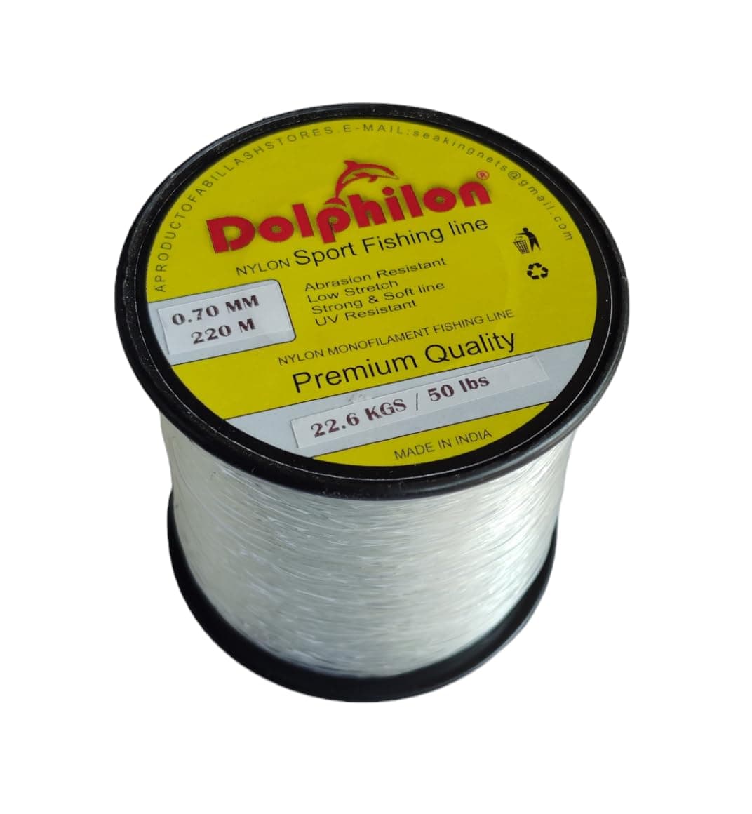 Brand 0.70 MM Dia Clear Super Strong Nylon MONOFILAMENT Fishing LINE in 220 METRE Package in Bobbin