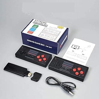 GSH Plug & Play Wireless Video Game for Kids (8 bit Retro Built-in Games) for up to 2 Players-Multi Color