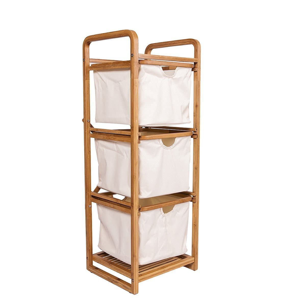 Bamboo Basket Three Drawer Hamper/Storage Unit for Bathroom Closet Storage Organizer
