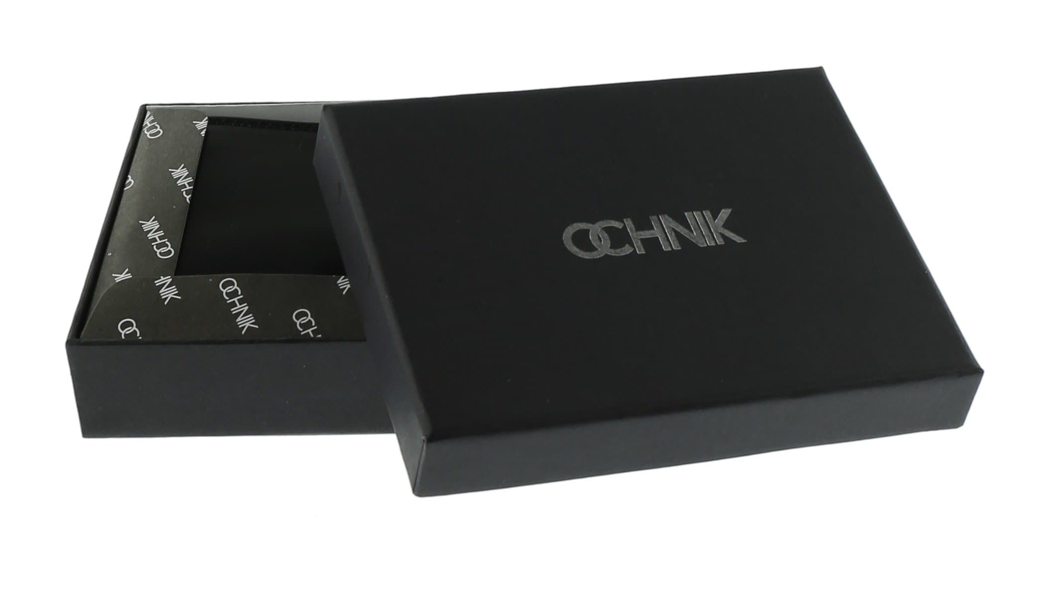 Ochnik Men's Genuine Leather Tri-fold Wallet with 1 ID Card Window