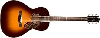 Fender Paramount PS-220E Parlor Acoustic Guitar, with 2-Year Warranty, 3-Color Vintage Sunburst, with Case